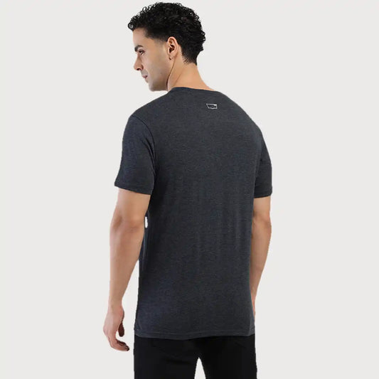 Men's Round Regular Fit Solid T Shirt