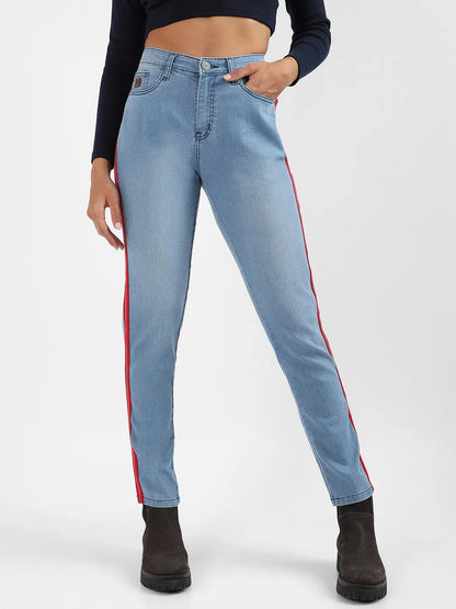 Contrast Side-Striped Denim Jeans