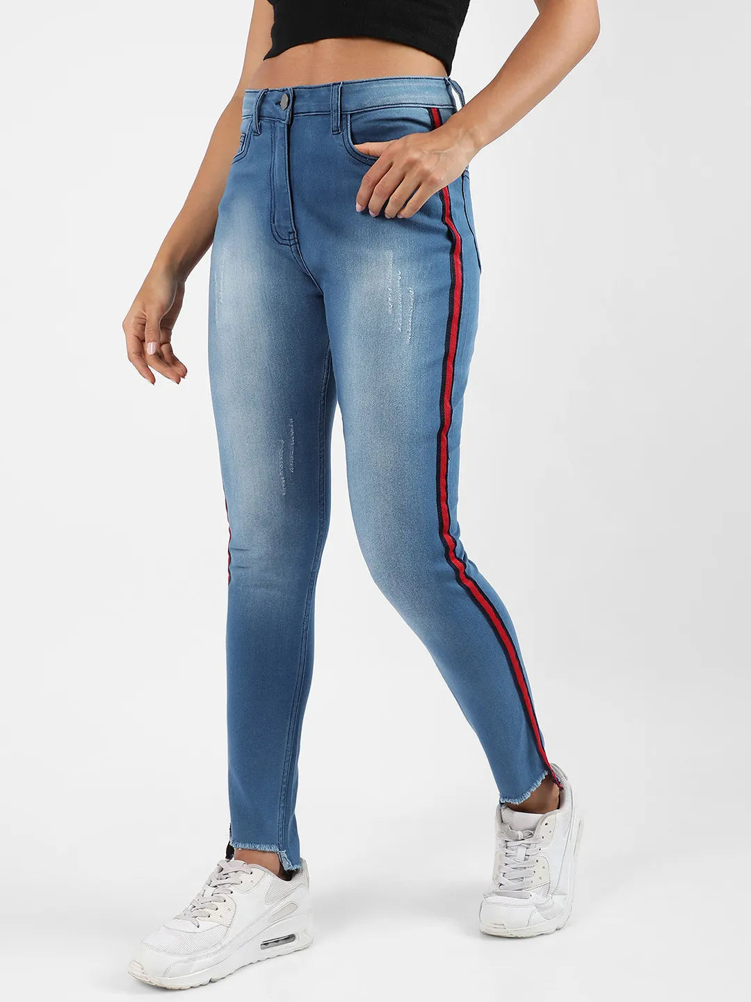 Side-Striped Denim Jeans