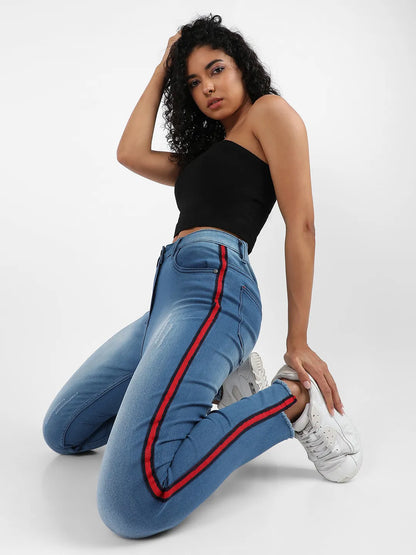 Side-Striped Denim Jeans