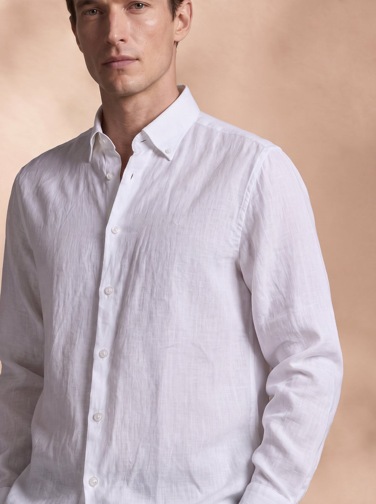Regular Fit Linen White Casual Shirt for Men (LITEX)