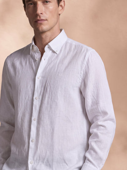 Regular Fit Linen White Casual Shirt for Men (LITEX)