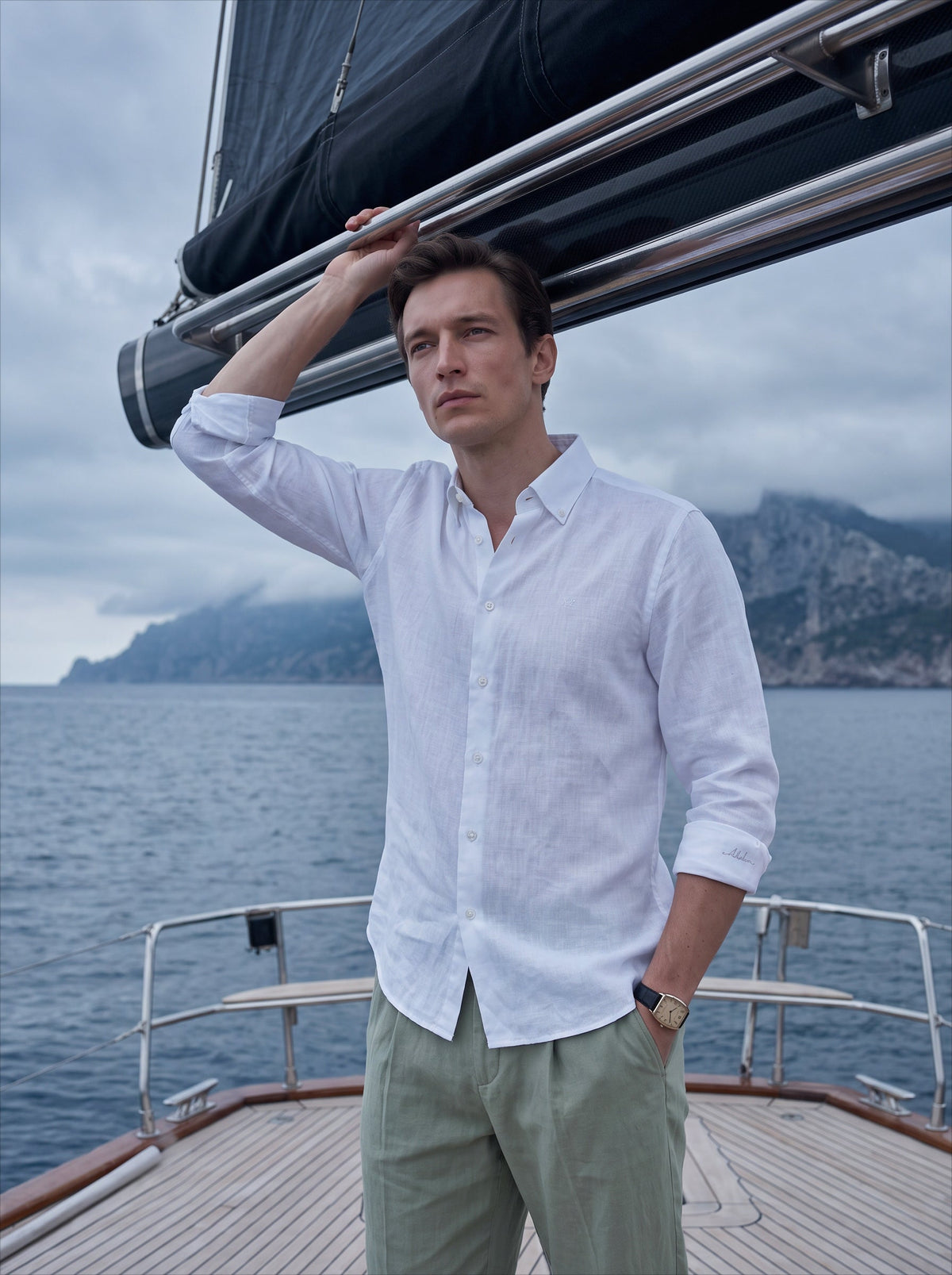 Regular Fit Linen White Casual Shirt for Men (LITEX)