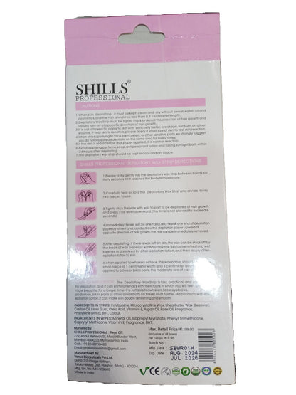 Shills Professional Body Wax Strips With Rose Oil 22 PIECE