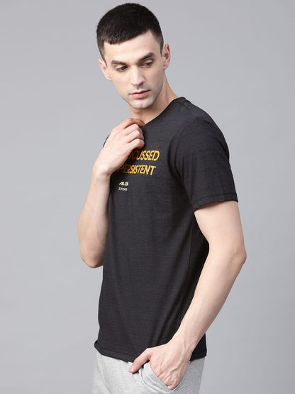 Alcis Mens Solid Black Tshirt