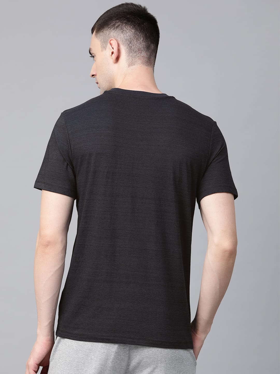 Alcis Mens Solid Black Tshirt