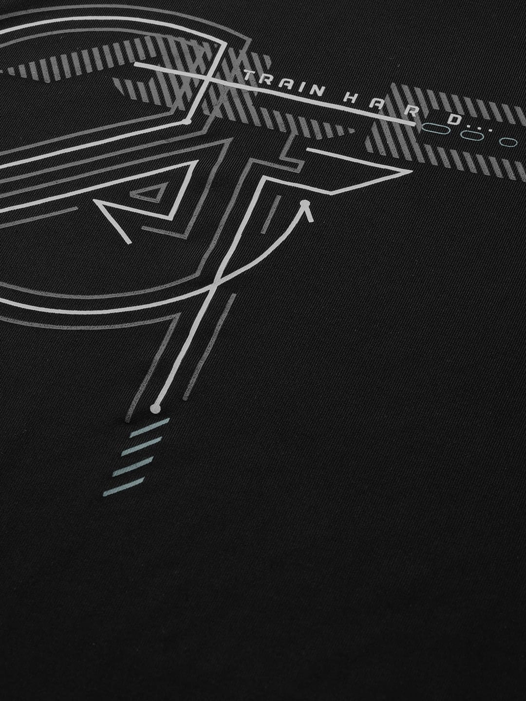 Alcis Men Solid Black Tshirts