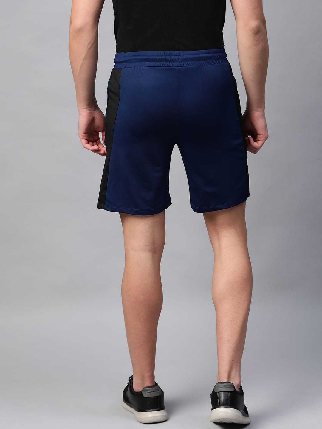 Alcis Men Navy Blue Solid Slim Fit Sports Shorts