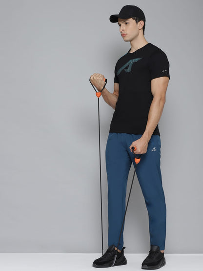 Alcis Men Solid Black Tshirts