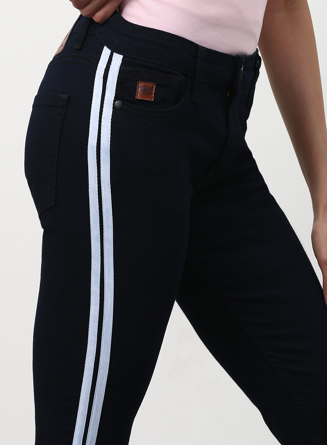 Side Striped Casual Denim Jeans