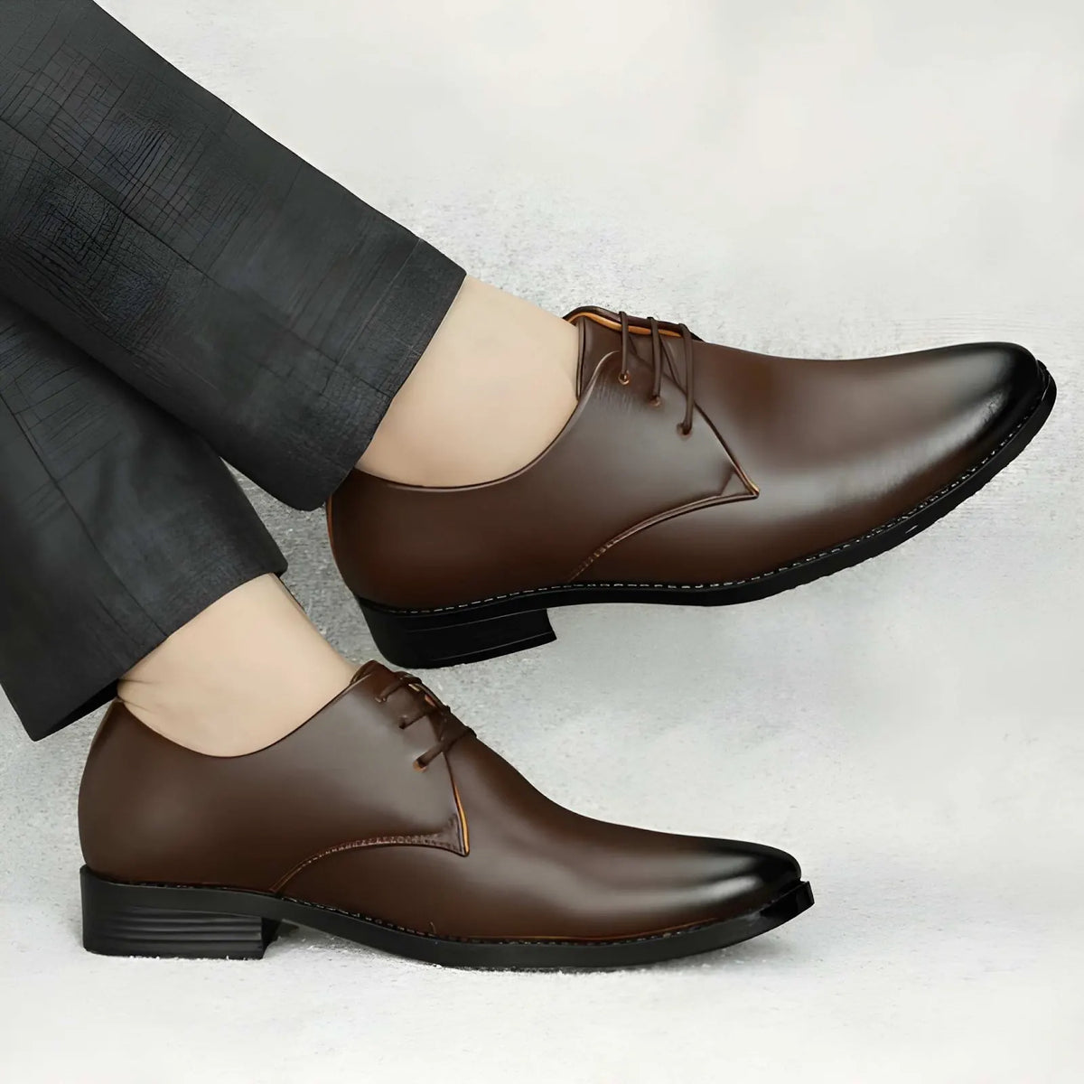 WUGO Latest Luxury Men Formal Shoes Brown Derby Shoes Office Shoes For Men's & Boys