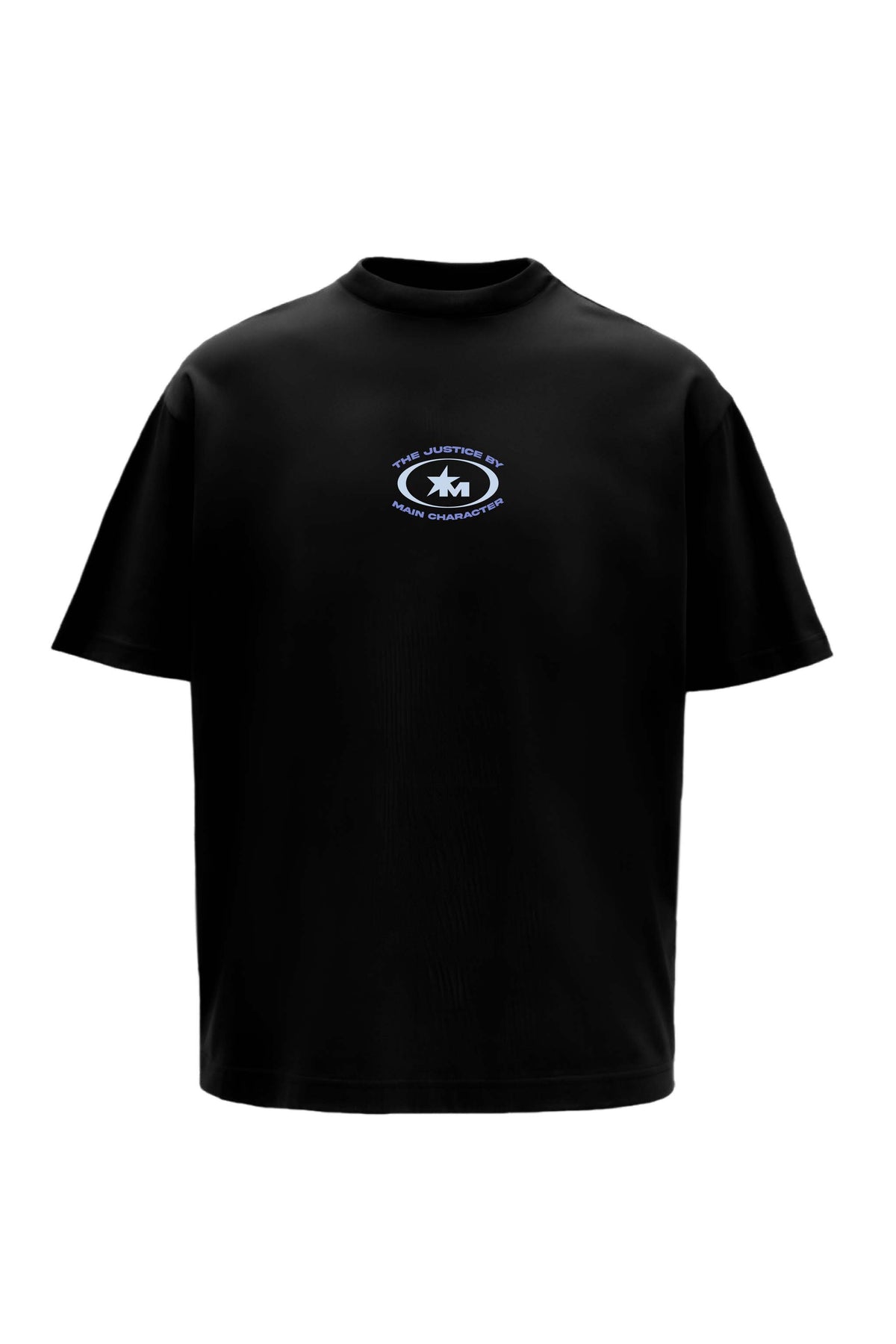 The Justice Printed Black Oversized T-Shirt Main Character