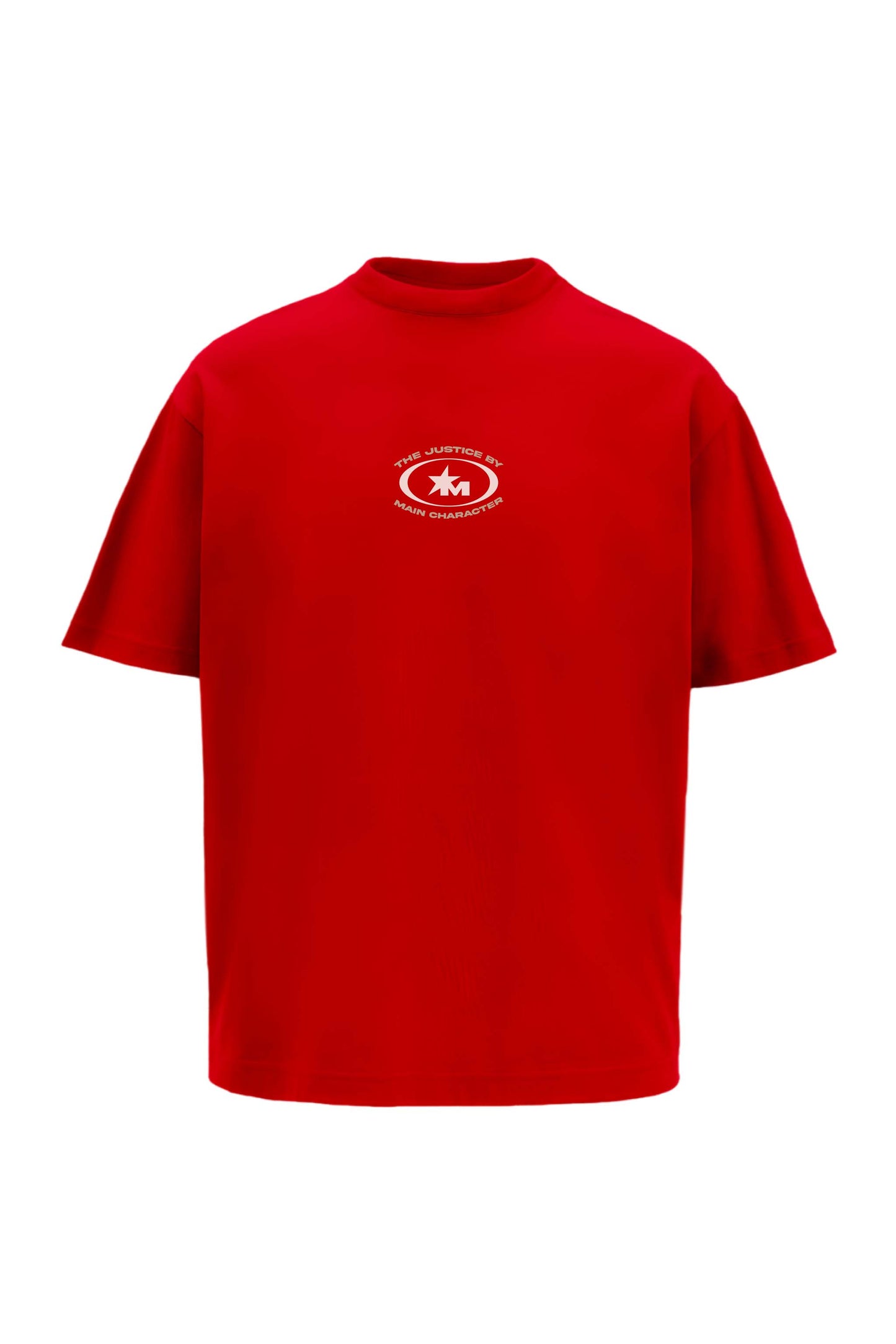 The Justice Printed Red Oversized T-Shirt Main Character