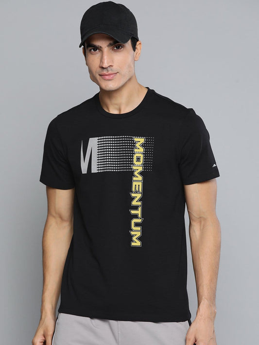 Alcis Men Printed Black Tshirts