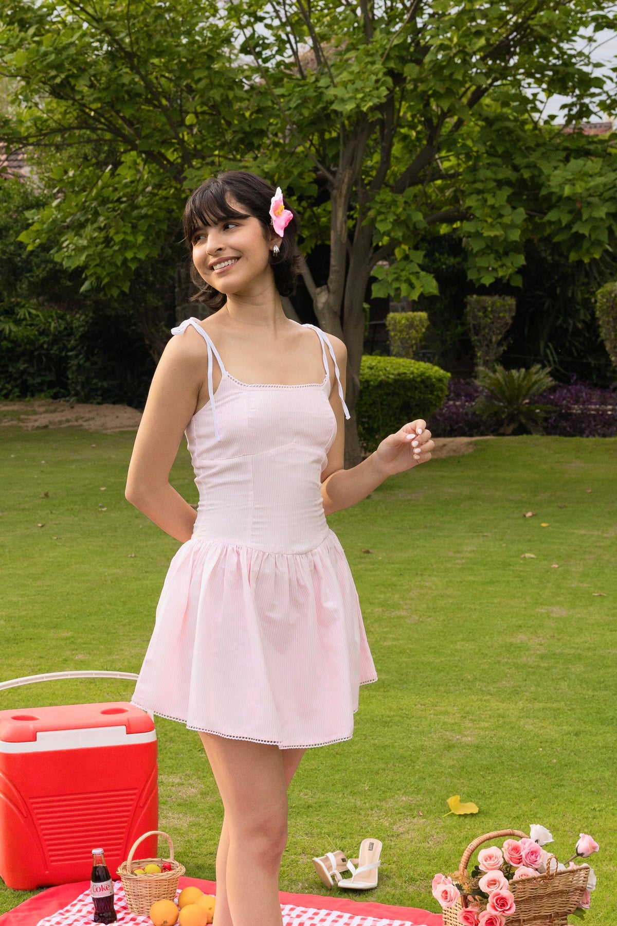 The Blush Dress- Flared Skirt Mini Dress