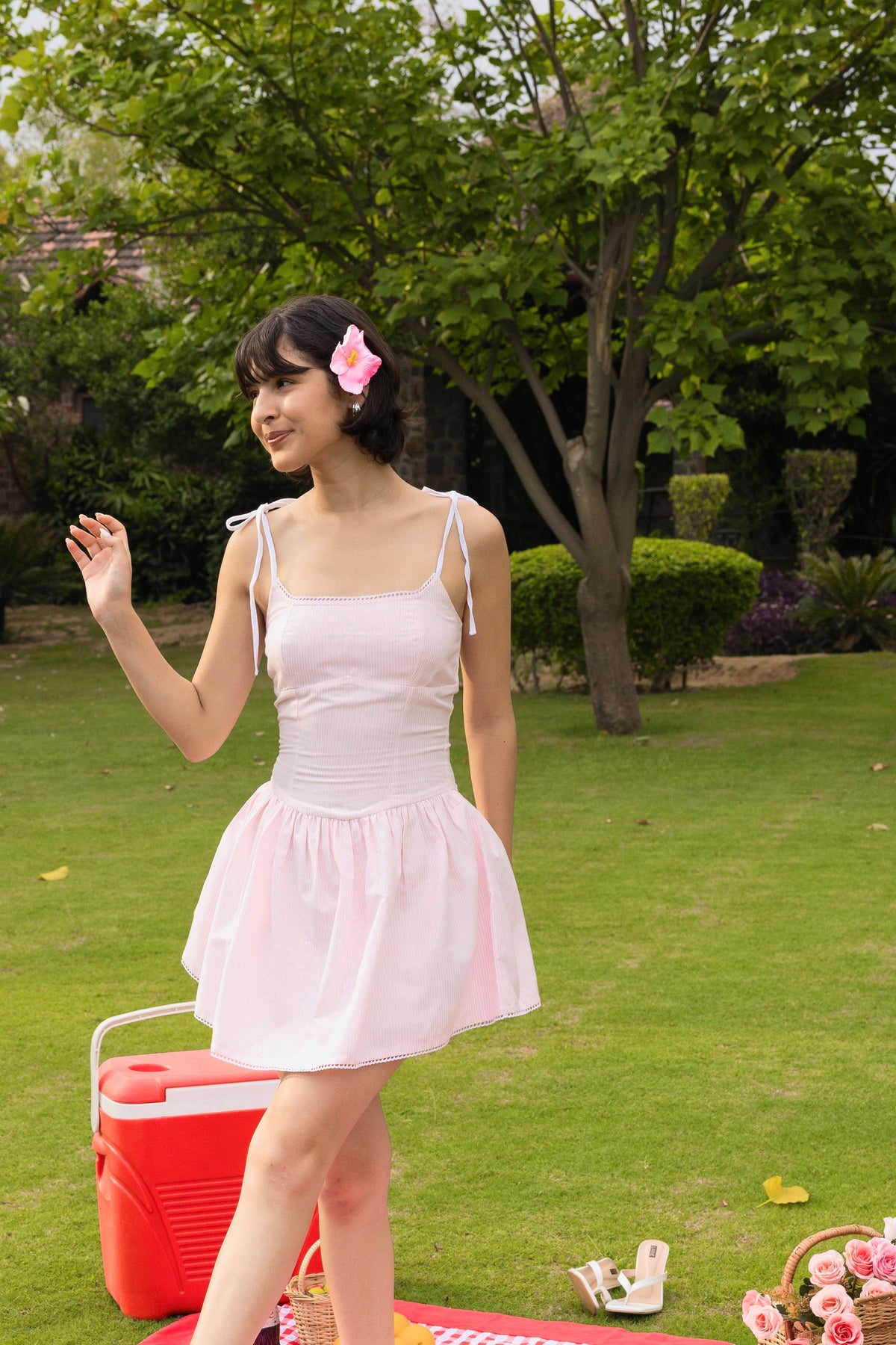 The Blush Dress- Flared Skirt Mini Dress