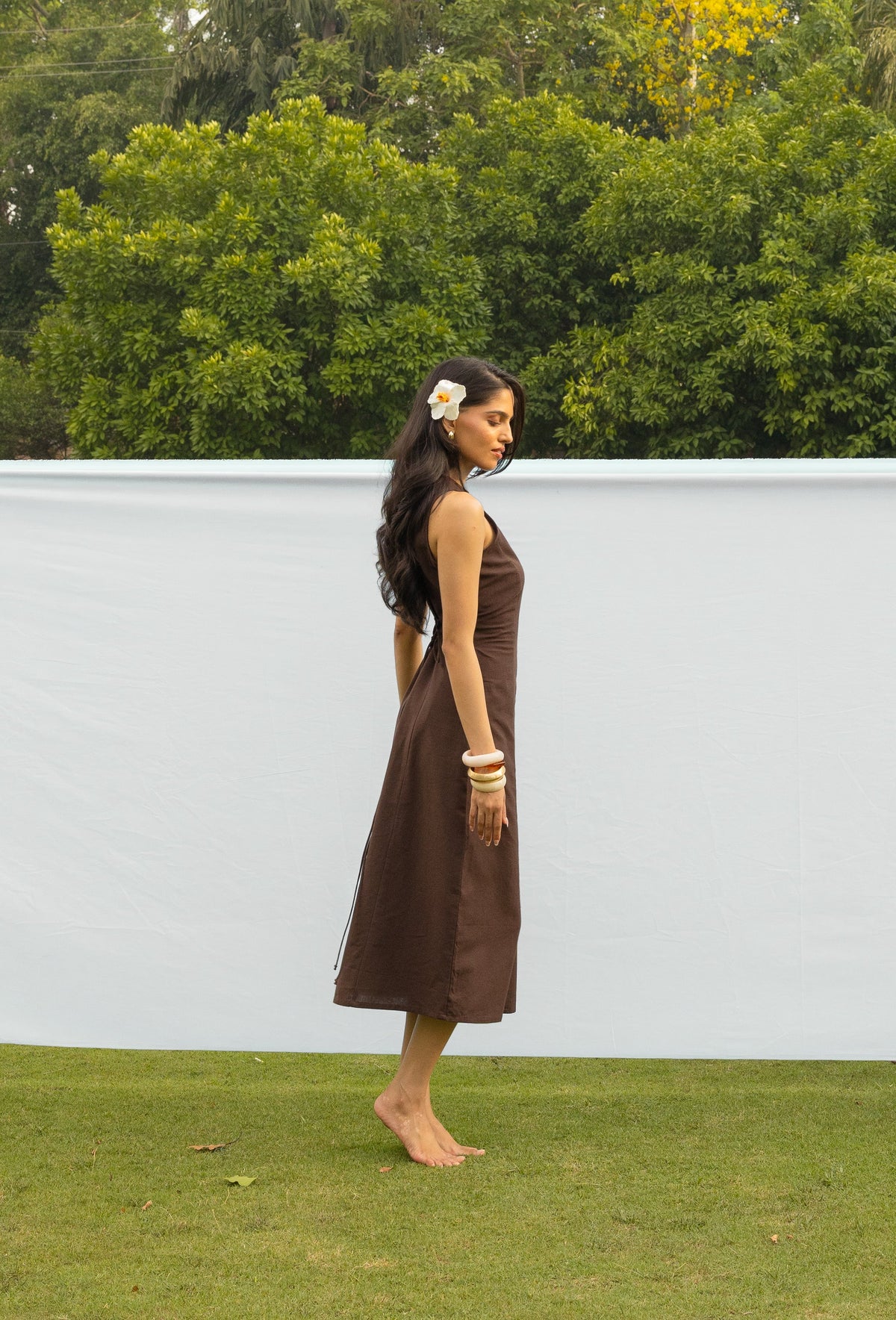 The Juniper Dress- Linen Button Front Midi Dress