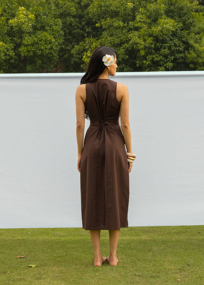 The Juniper Dress- Linen Button Front Midi Dress