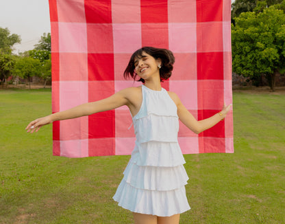 The Flutter Dress- Open Back Ruffle Dress