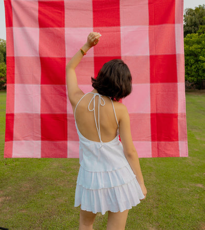 The Flutter Dress- Open Back Ruffle Dress