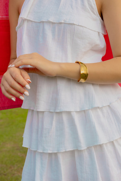 The Flutter Dress- Open Back Ruffle Dress