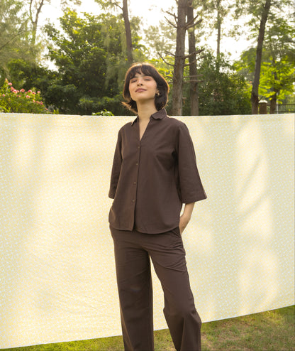 The Autumn Shirt- Flared Sleeve Linen Shirt