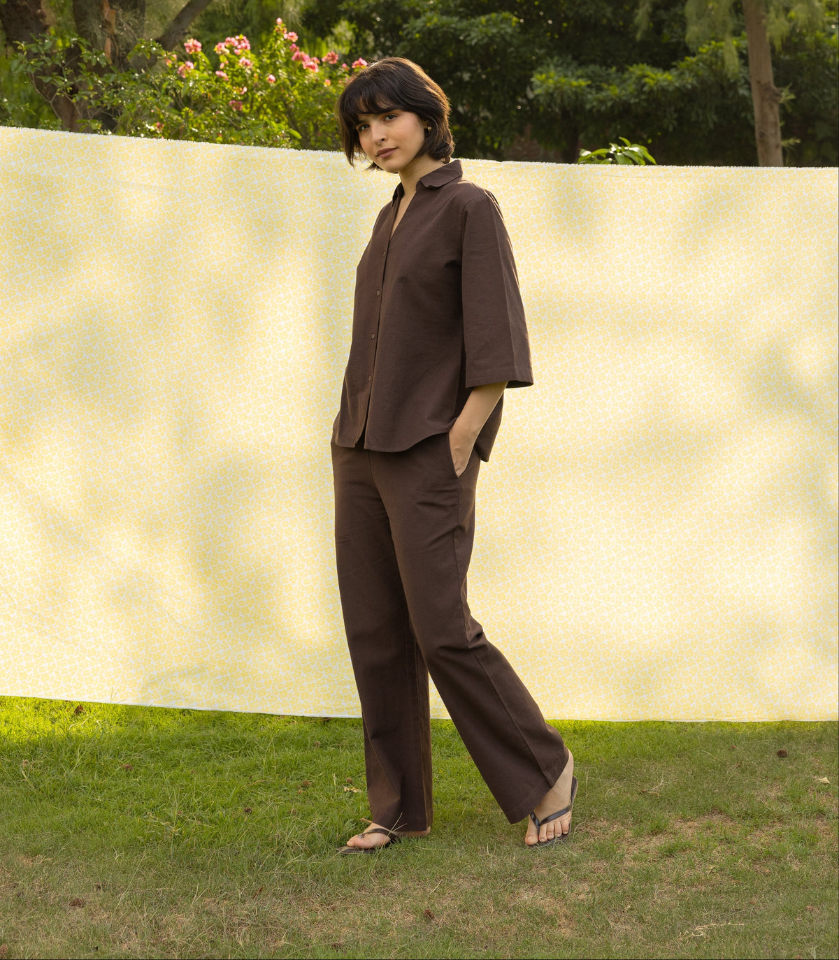 The Autumn Shirt- Flared Sleeve Linen Shirt