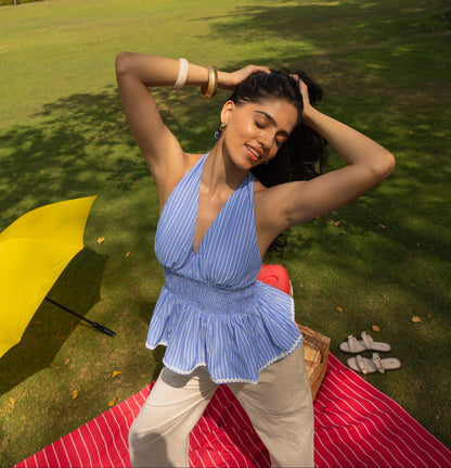 The Petal Stop- Smoked Waist Top