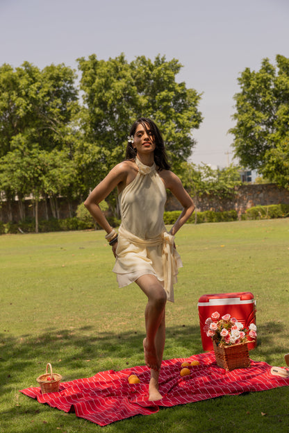 The Willow Dress- Georgette Dress with Waist Belt