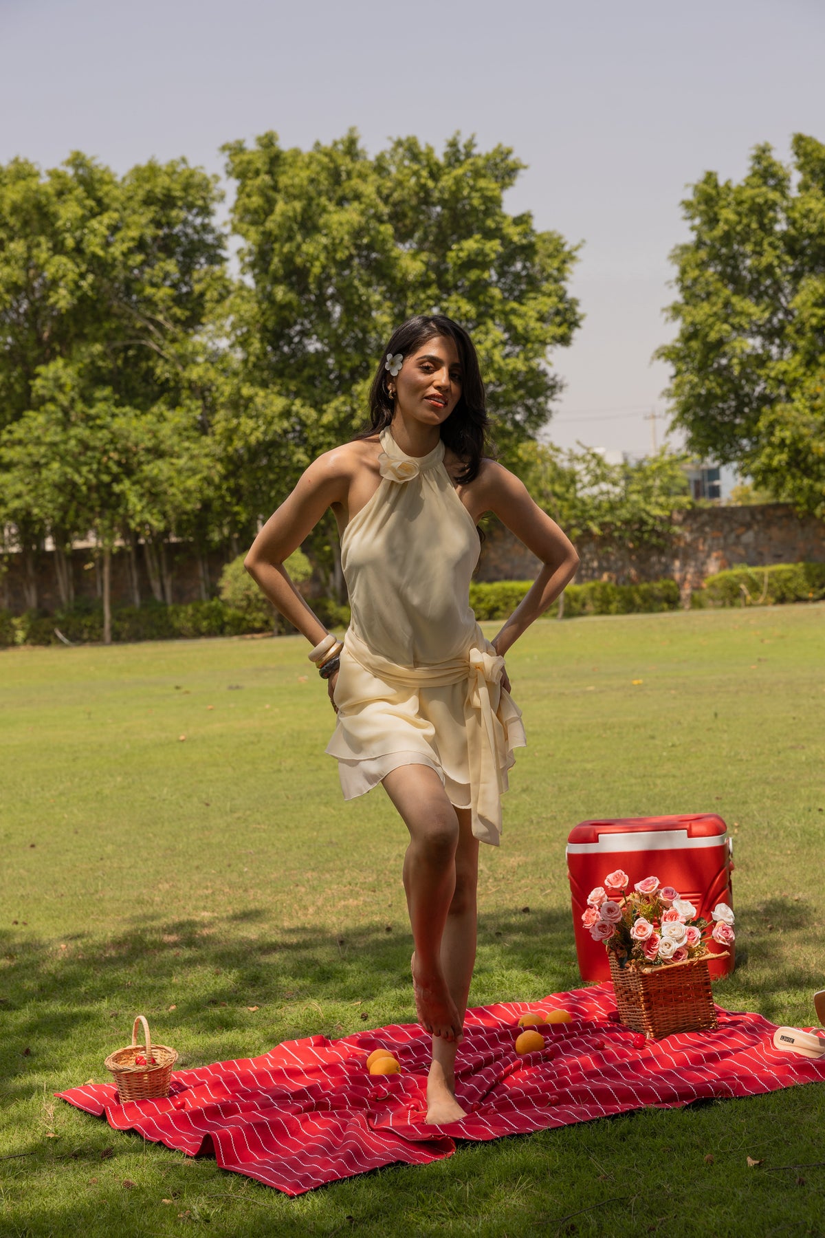 The Willow Dress- Georgette Dress with Waist Belt