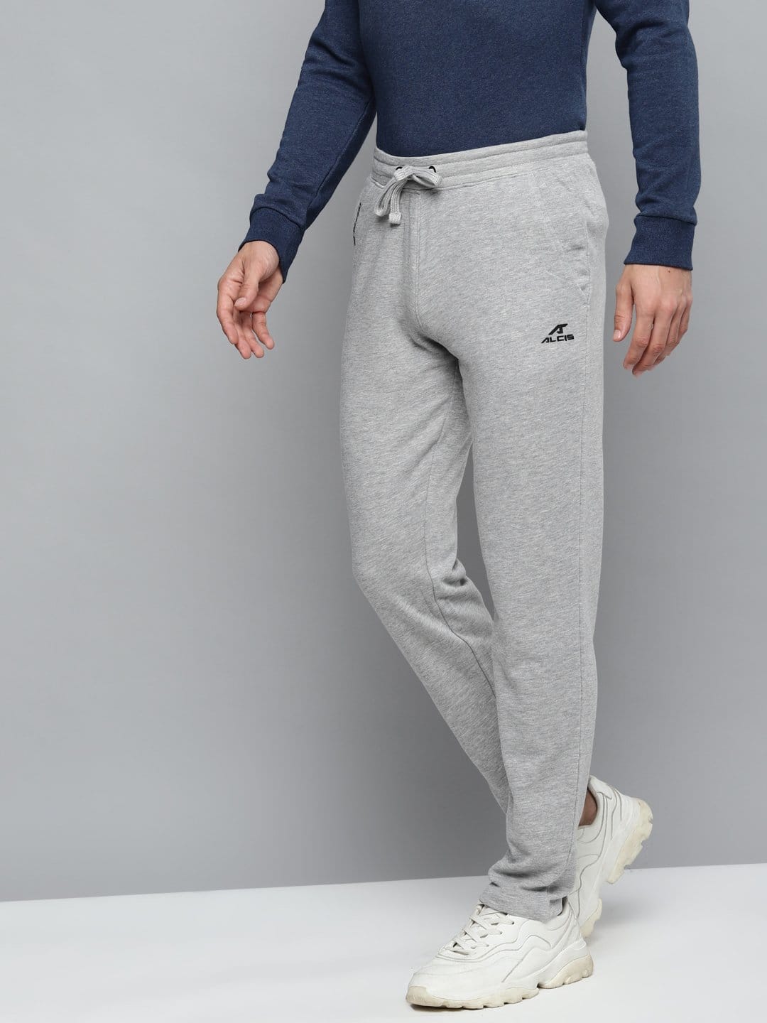 Alcis Men Grey Melange Solid Joggers