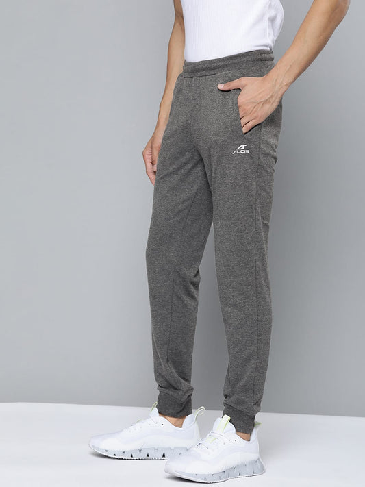 Alcis Men Charcoal Solid Track Pants