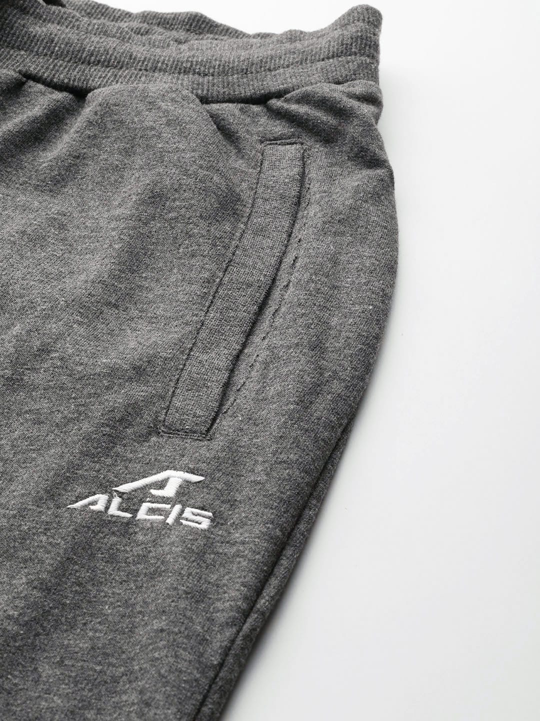 Alcis Men Charcoal Solid Track Pants