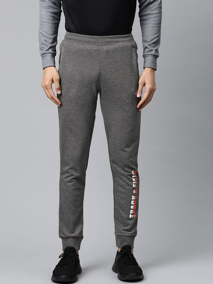 Alcis Men Charcoal Grey Solid Track Pants