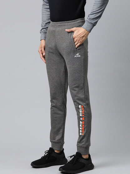 Alcis Men Charcoal Grey Solid Track Pants