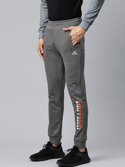 Alcis Men Charcoal Grey Solid Track Pants