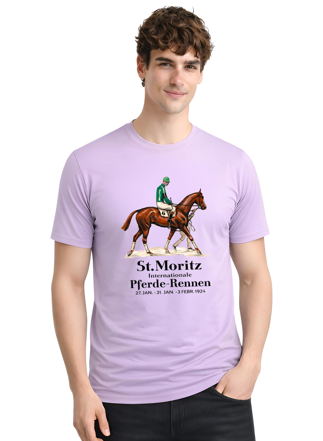 ADRO Mens Vintage Printed T-Shirt | Cotton Printed Tshirt for men | Regular Fit Casual T-Shirts | Premium Summer Tshirts Lavender