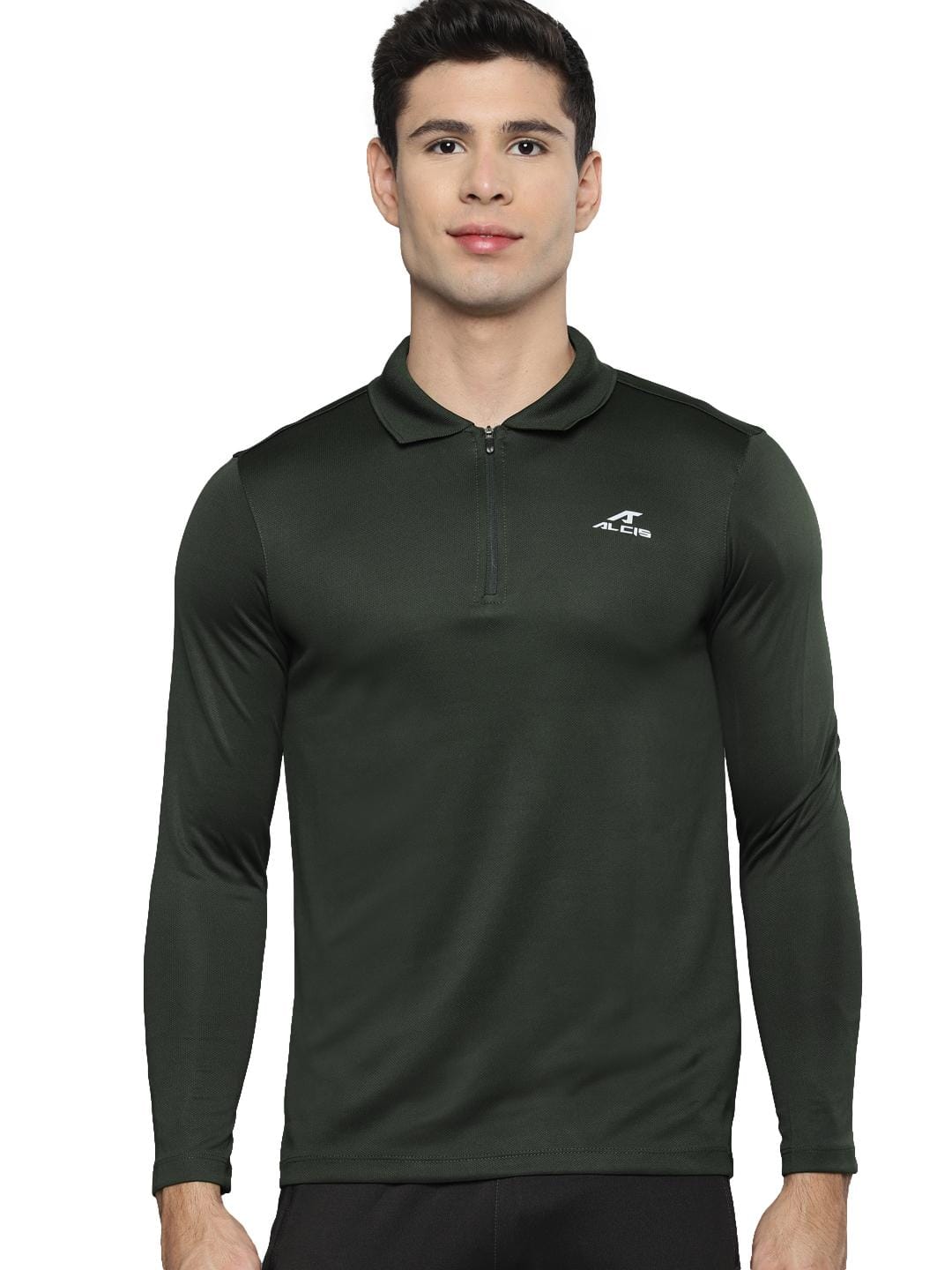 Alcis Men Solid Green Polo