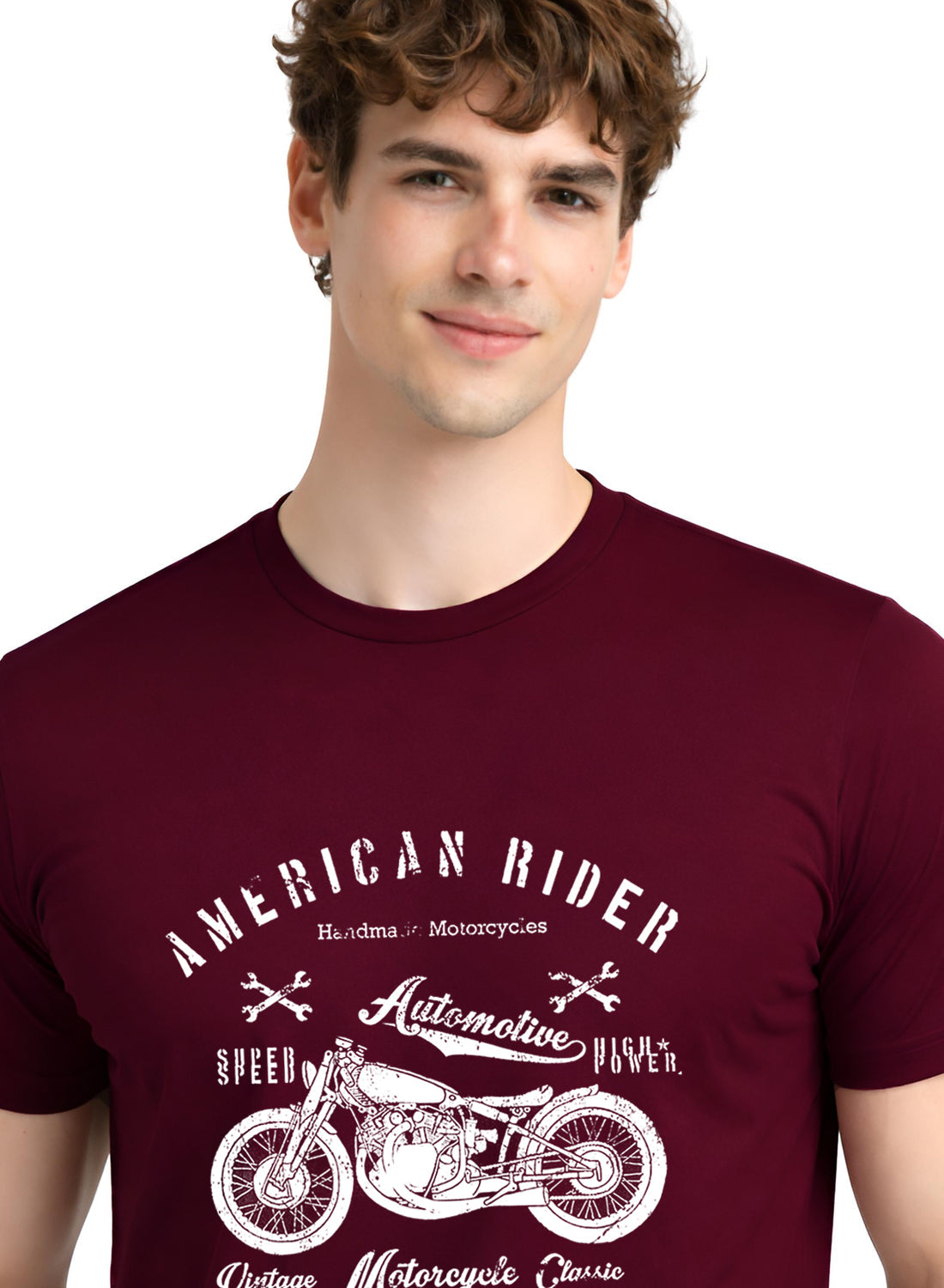 Adro Mens American Rider Printed T-Shirt | 100% Cotton T shirt for Bikers | Stylish Casual Tee Summer Regular Fit Biker Tshirt