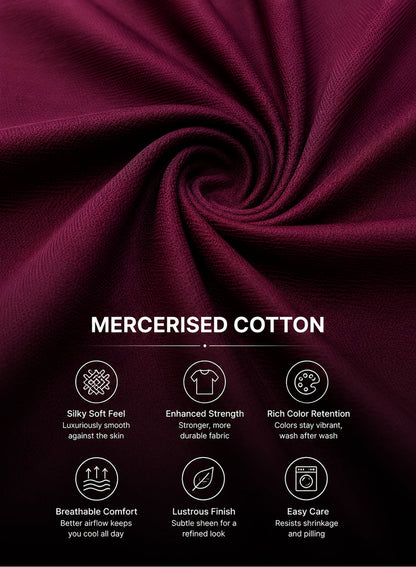 Adro Mercerized Cotton Crew Neck T-Shirt - Bordeaux Wine