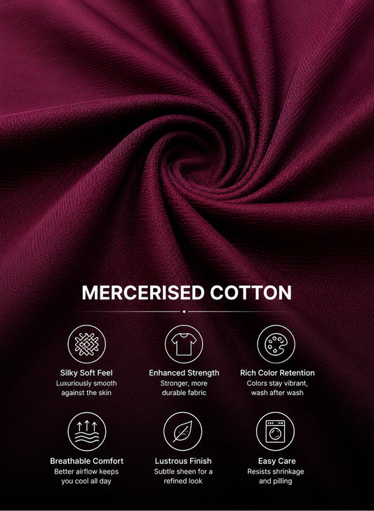 Adro Mercerized Cotton Crew Neck T-Shirt - Bordeaux Wine