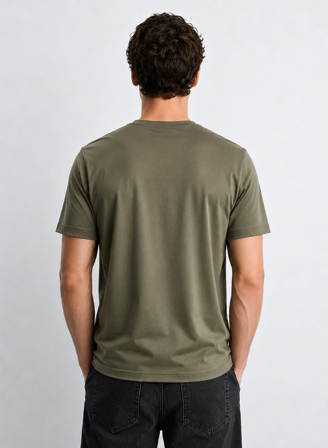 Adro Mercerized Cotton Crew Neck T-Shirt - Military Olive