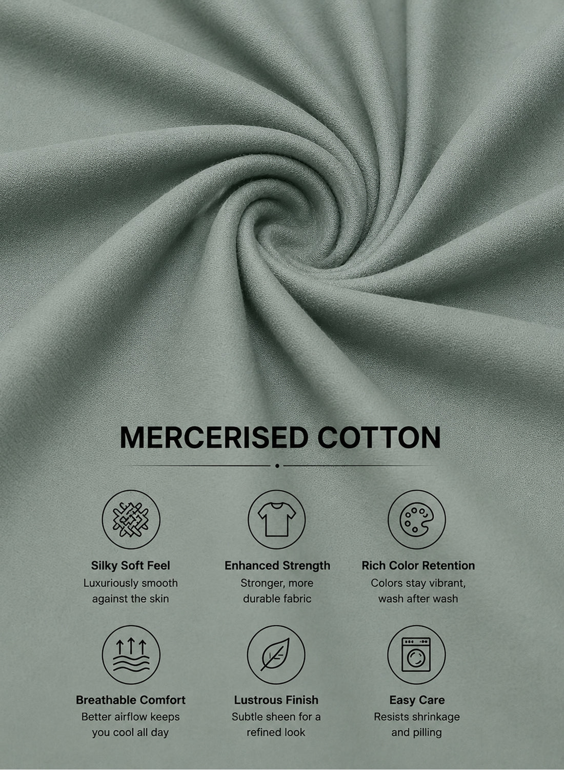 Adro Mercerized Cotton Crew Neck T-Shirt - Sage Mist