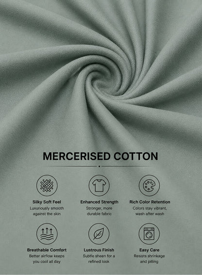 Adro Mercerized Cotton Crew Neck T-Shirt - Sage Mist
