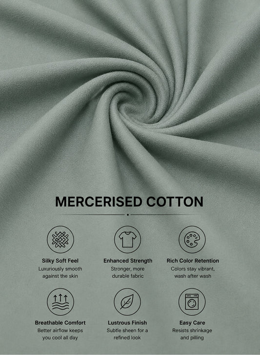 Adro Mercerized Cotton Crew Neck T-Shirt - Sage Mist