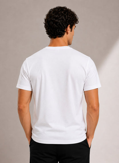 Adro Mercerized Cotton Crew Neck T-Shirt - Pure White