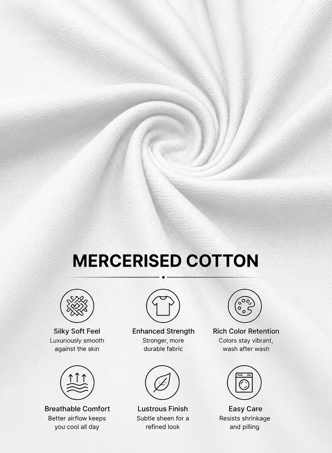 Adro Mercerized Cotton Crew Neck T-Shirt - Pure White