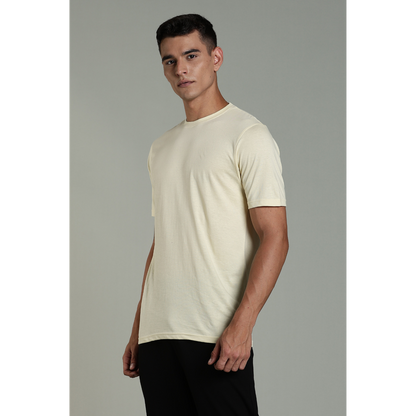 Funny Tales Solid Light Grey T-shirt for Men