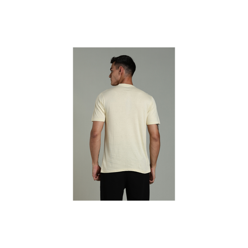 Funny Tales Solid Beige T-shirt for Men