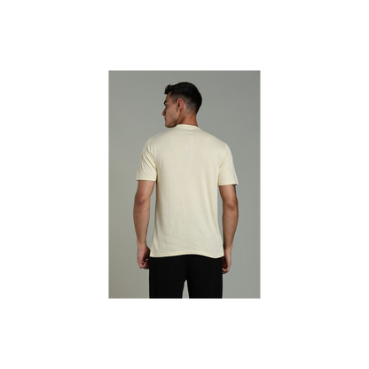 Funny Tales Solid Beige T-shirt for Men
